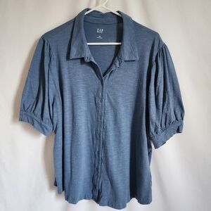 GAP Puff Sleeve Button Front Shirt